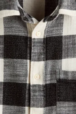 Chemise Relaxed Fit en coton - Blanc/carreaux — photo 3
