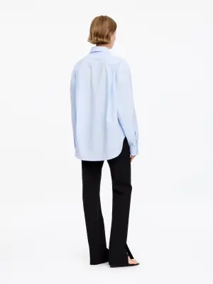 Chemise en coton - Bleu ciel — photo 2