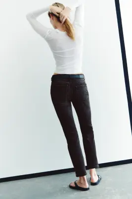 Straight Regular Waist Jeans - Noir denim — photo 3