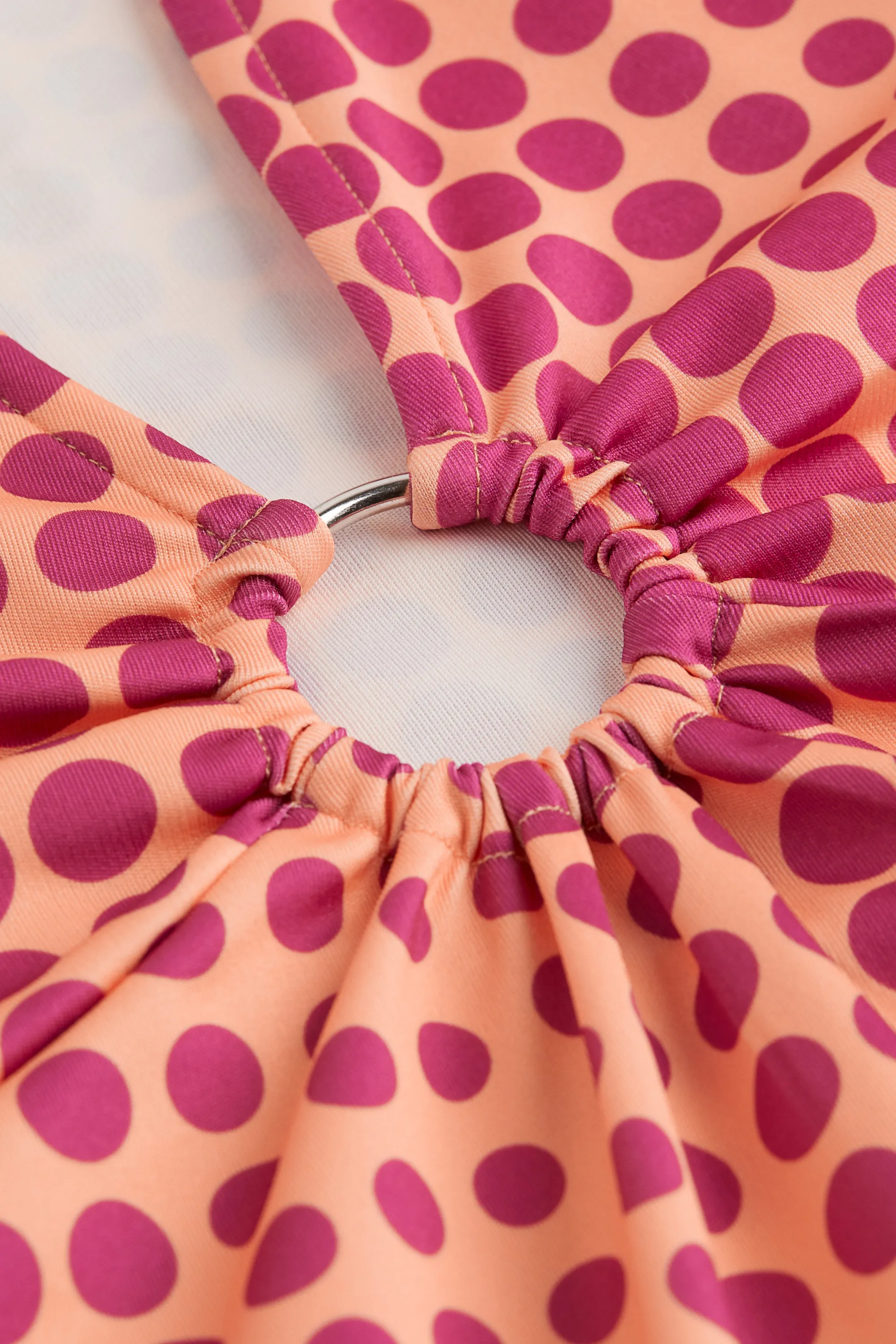 Robe ajustée - Abricot/pois