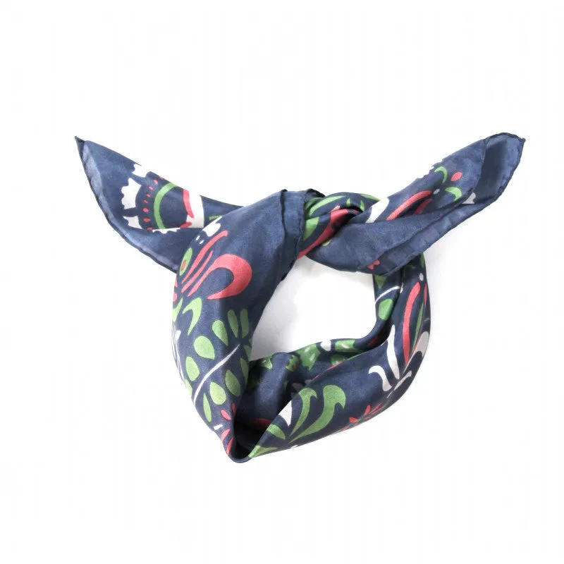 Foulard en soie mini Yulia gris - les Belles Vagabondes