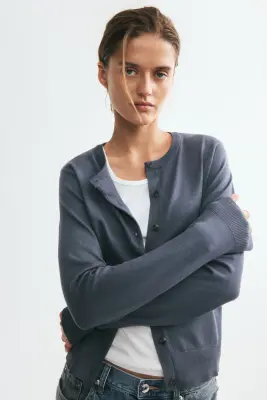 Gilet en maille fine - Gris foncé — photo 1
