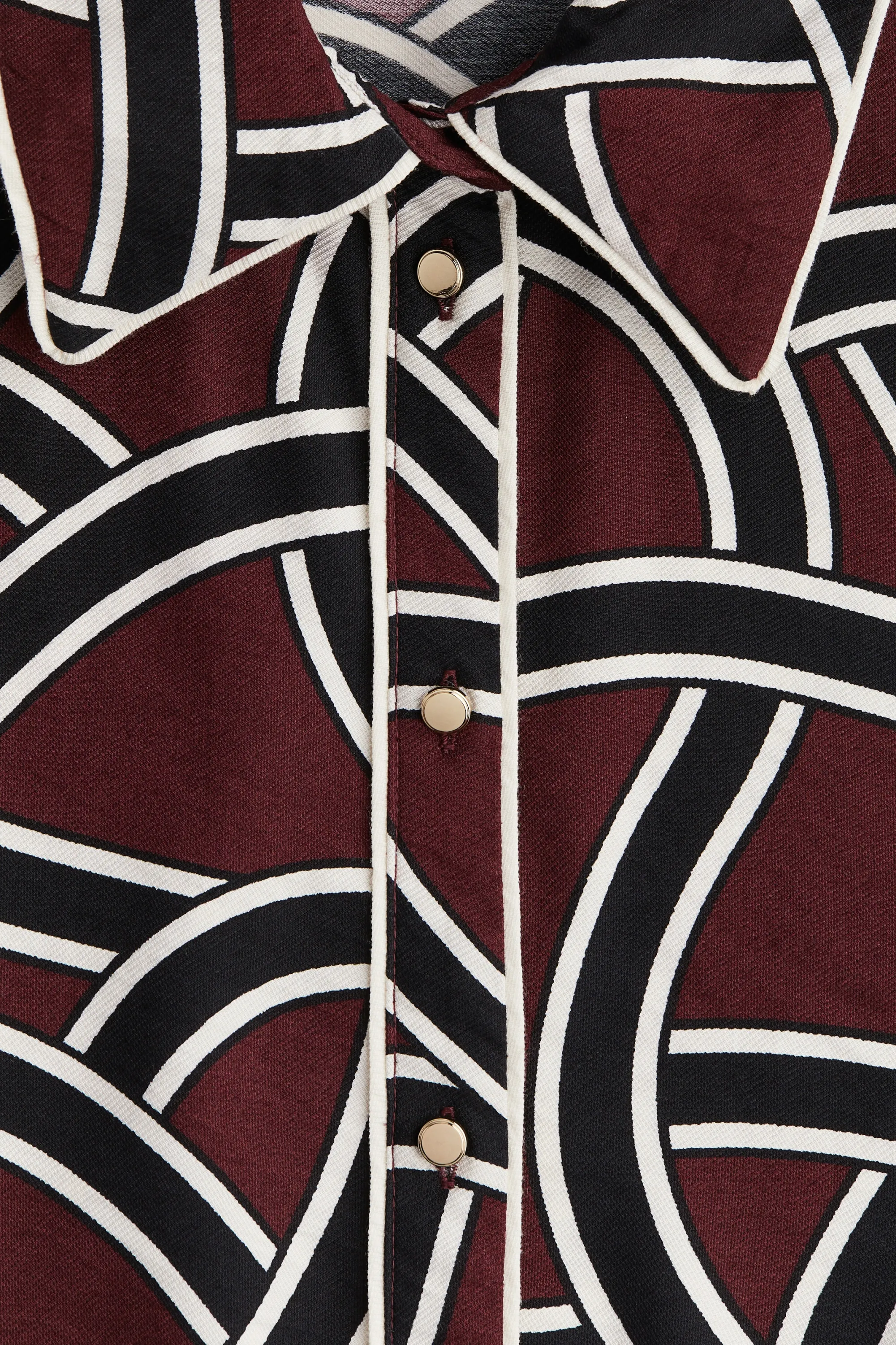 Robe à motif avec ceinture à nouer - Rouge foncé/motif