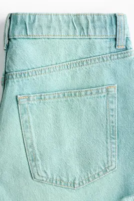 Short frangé en denim - Bleu denim clair — photo 5