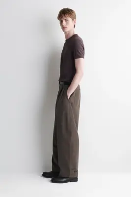 PANTALON BARREL WORKWEAR DÉCONTRACTÉ EN COTON - BRUN — photo 2