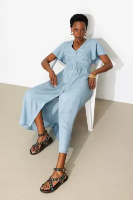 Robe longue en lyocell Femme — photo 3