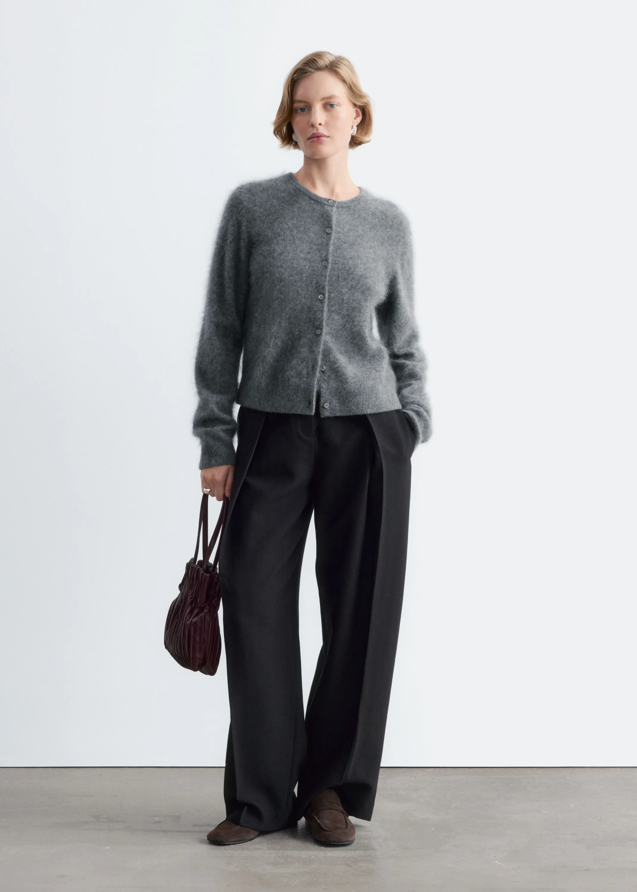 Cardigan en cachemire brossé - Gris