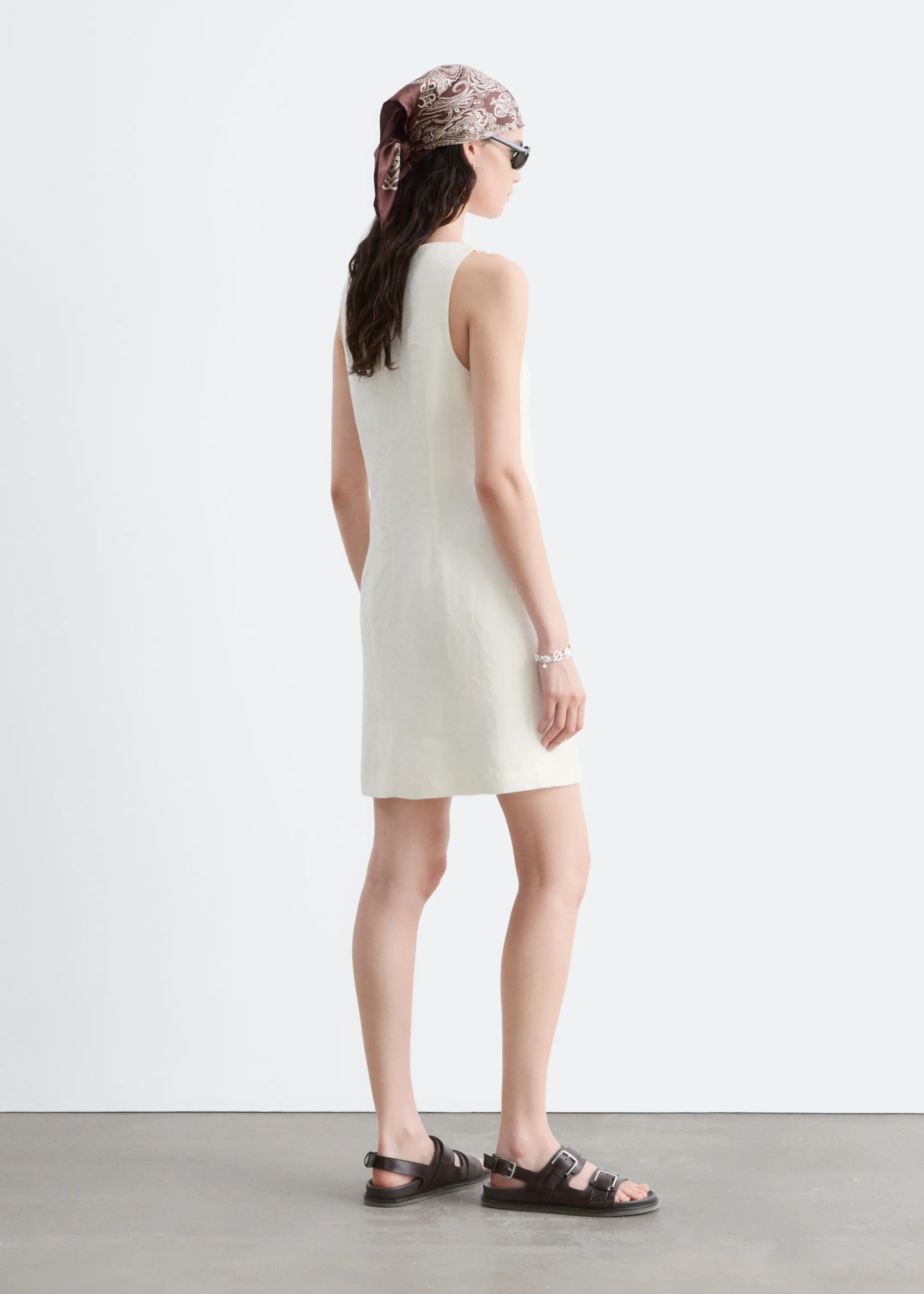 Robe courte en lin - Blanc
