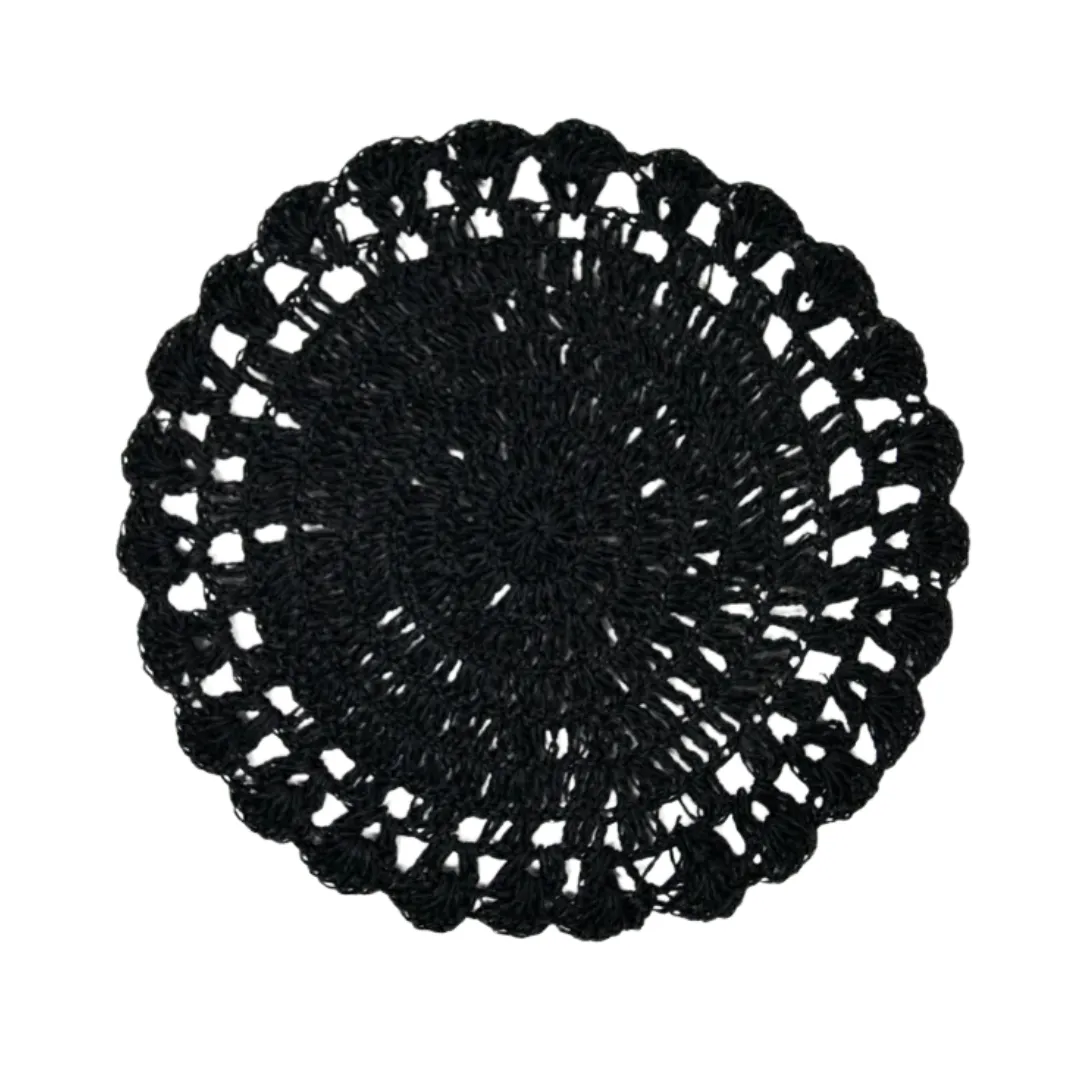 2 Sets de Table Raphia Noir