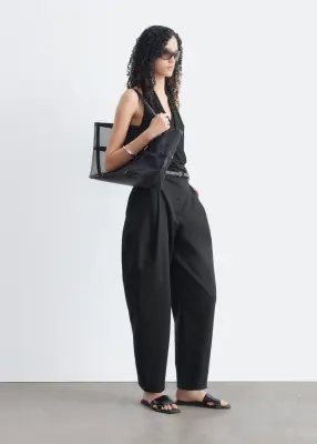 Pantalon barrel - Noir — photo 4