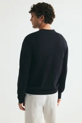 Polo Regular Fit en maille - Bleu marine — photo 3