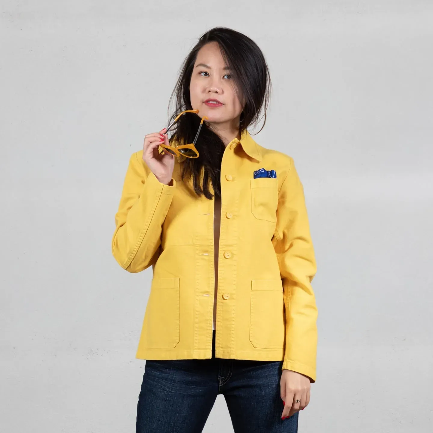 Veste de travail en croisé coton bio 1G/4F - Ananas