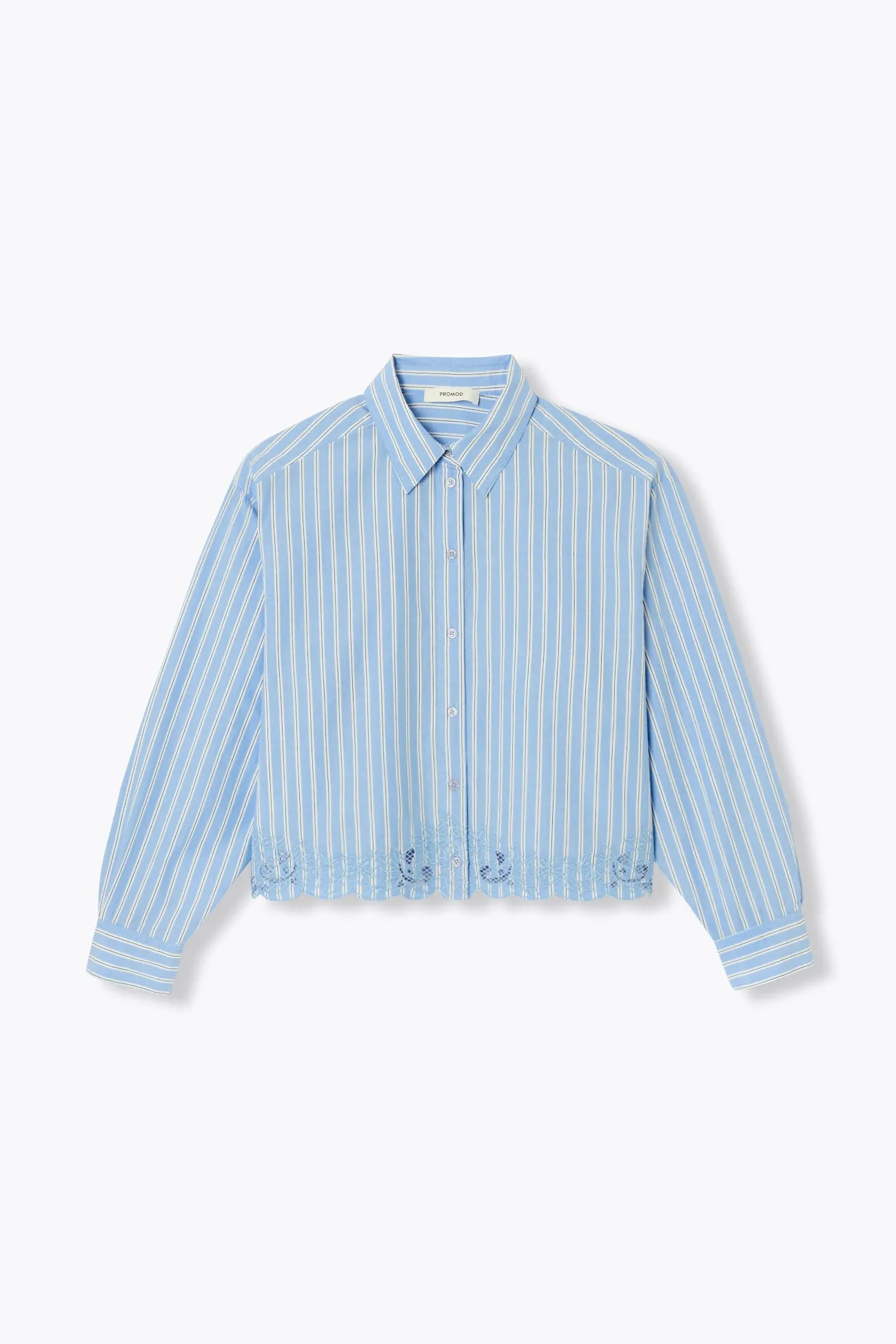Chemise rayée détail dentelle