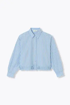 Chemise rayée détail dentelle