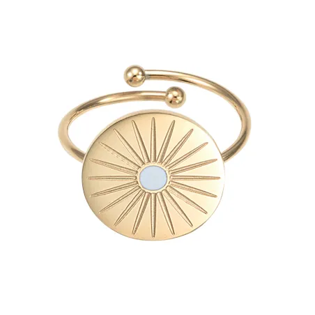 Bague ajustable en acier doré 608253