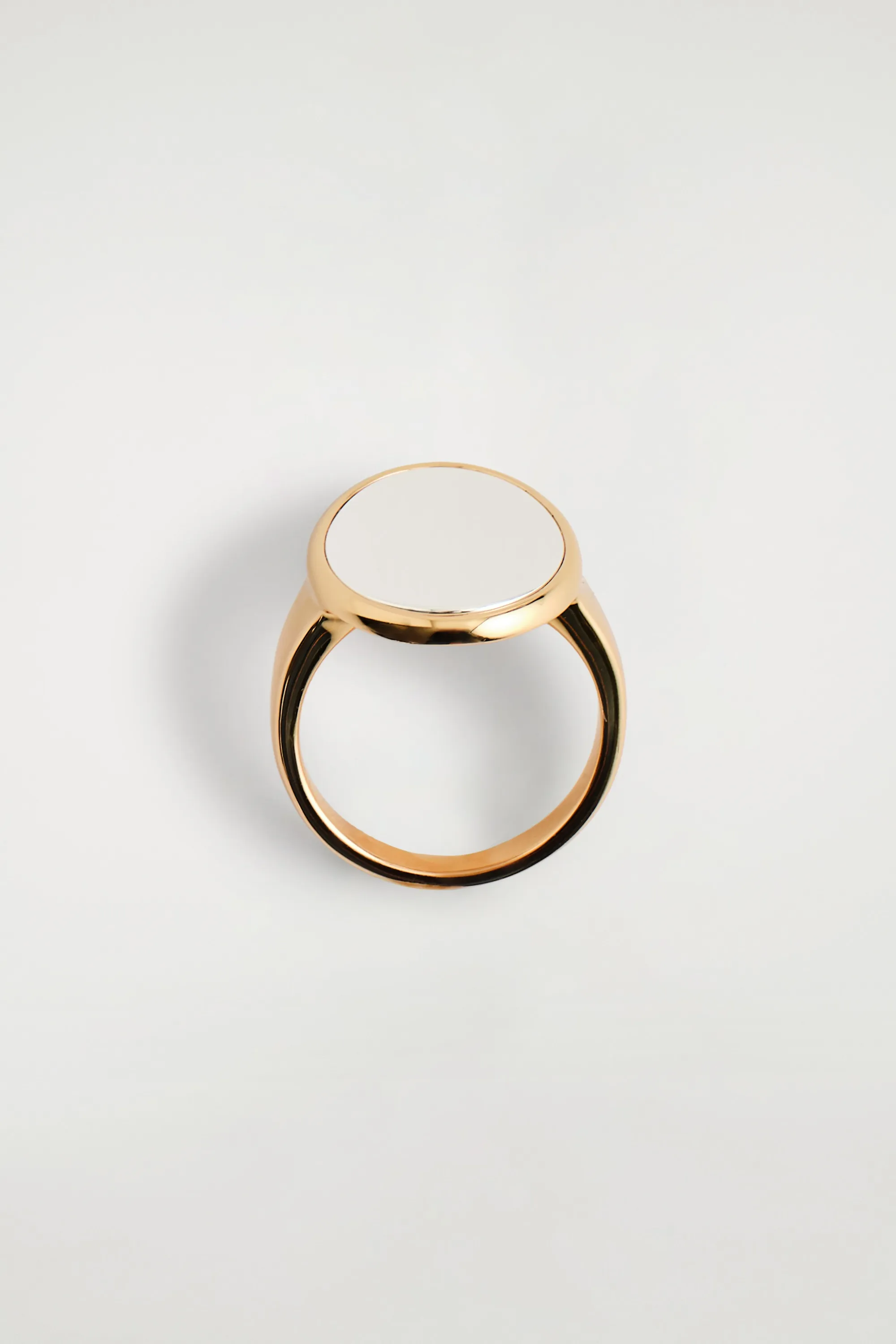 BAGUE CHEVALIÈRE BICOLORE - DORÉ / ARGENTÉ