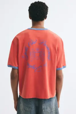 T-shirt Relaxed Fit avec motifs imprimés - Rouge/Sports Club — photo 3