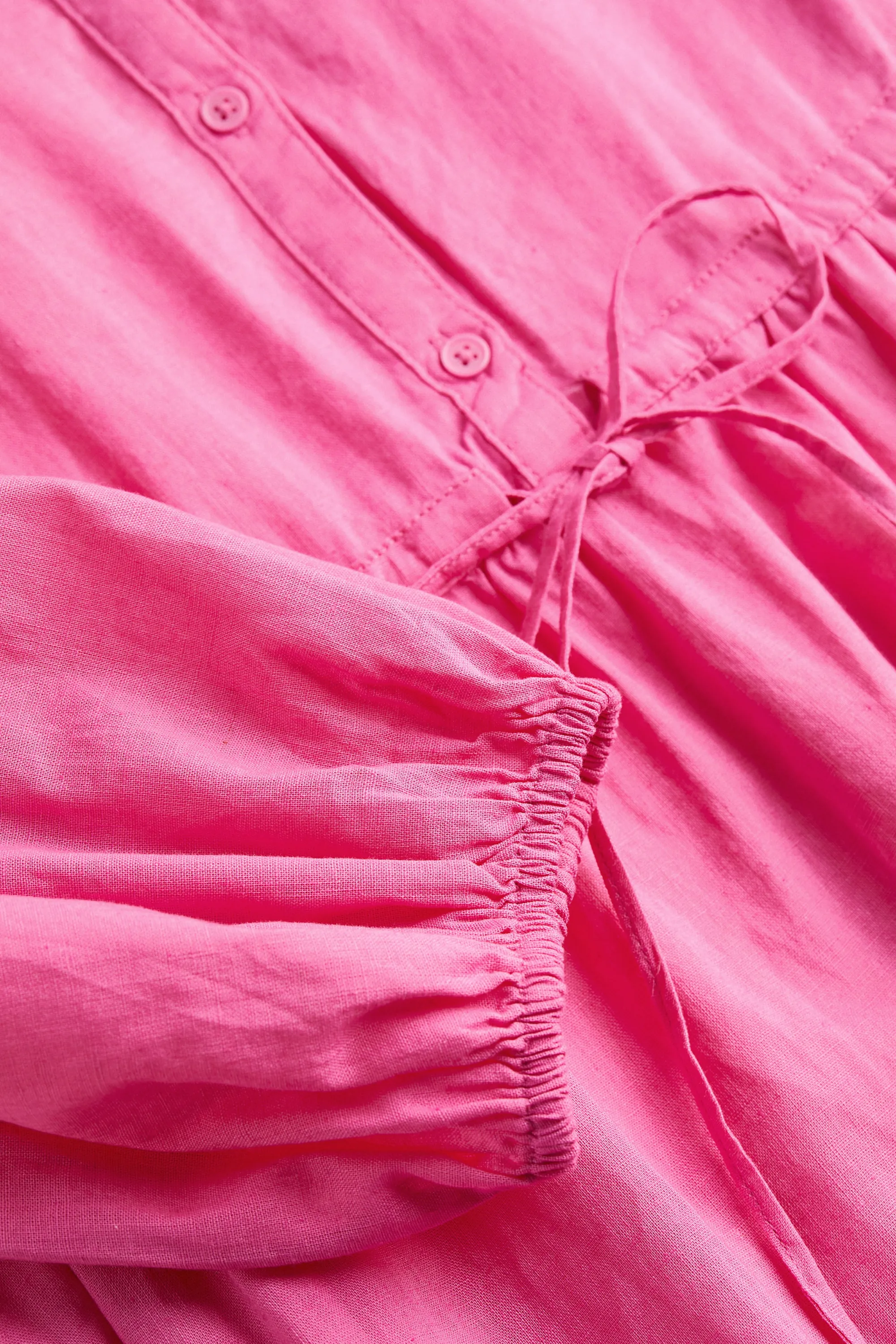 Robe en lin mélangé - Rose cerise