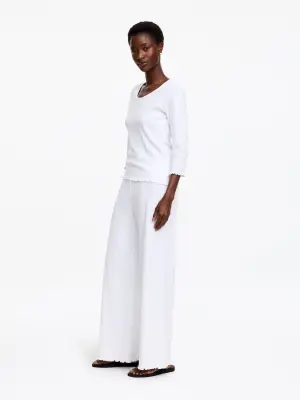 Haut en maille pointelle - Blanc — photo 1