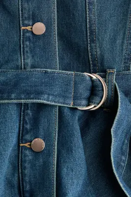 Robe chemise en denim - Bleu denim — photo 4