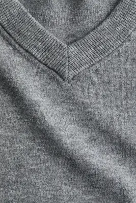 Pull à encolure en V - Gris chiné — photo 3