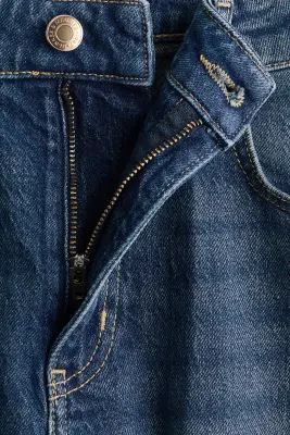 Wide High Waist Jeans - Bleu denim foncé — photo 5