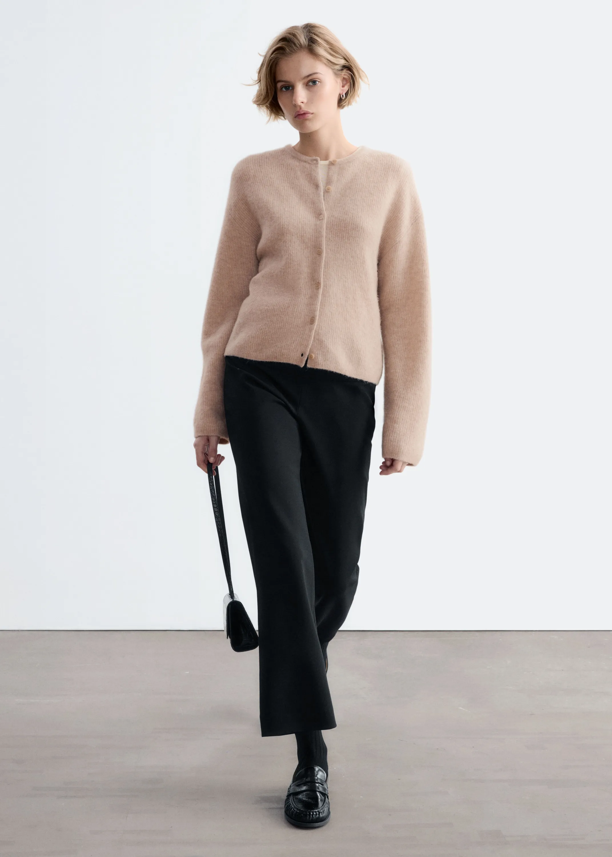 Cardigan en maille d’alpaga mélangé - Beige