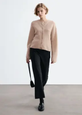 Cardigan en maille d’alpaga mélangé - Beige — photo 1