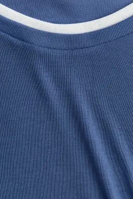 Top à effet superposé - Bleu ancien foncé — photo 3