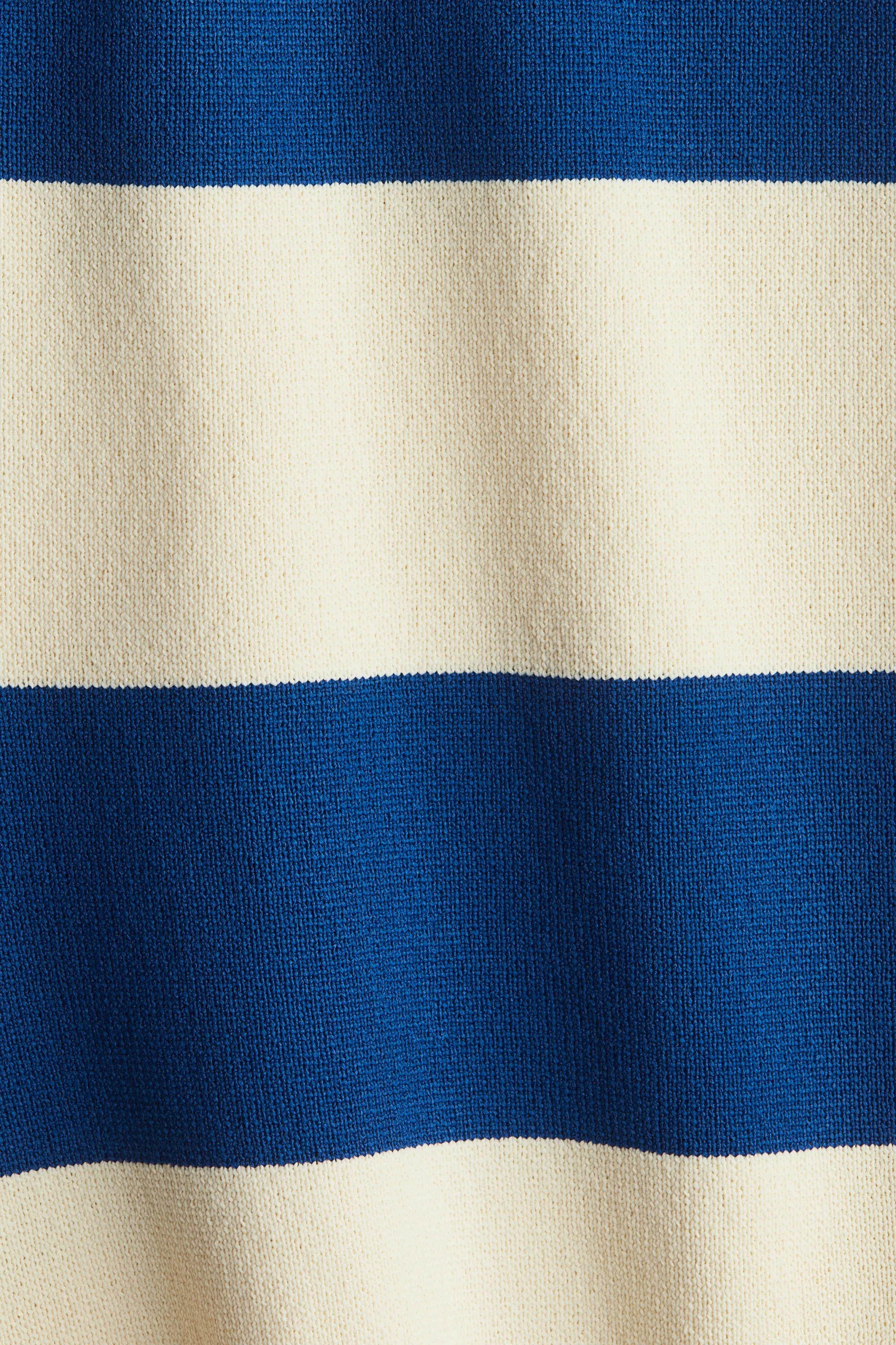 Short de plage en maille fine - Crème/rayures bleues