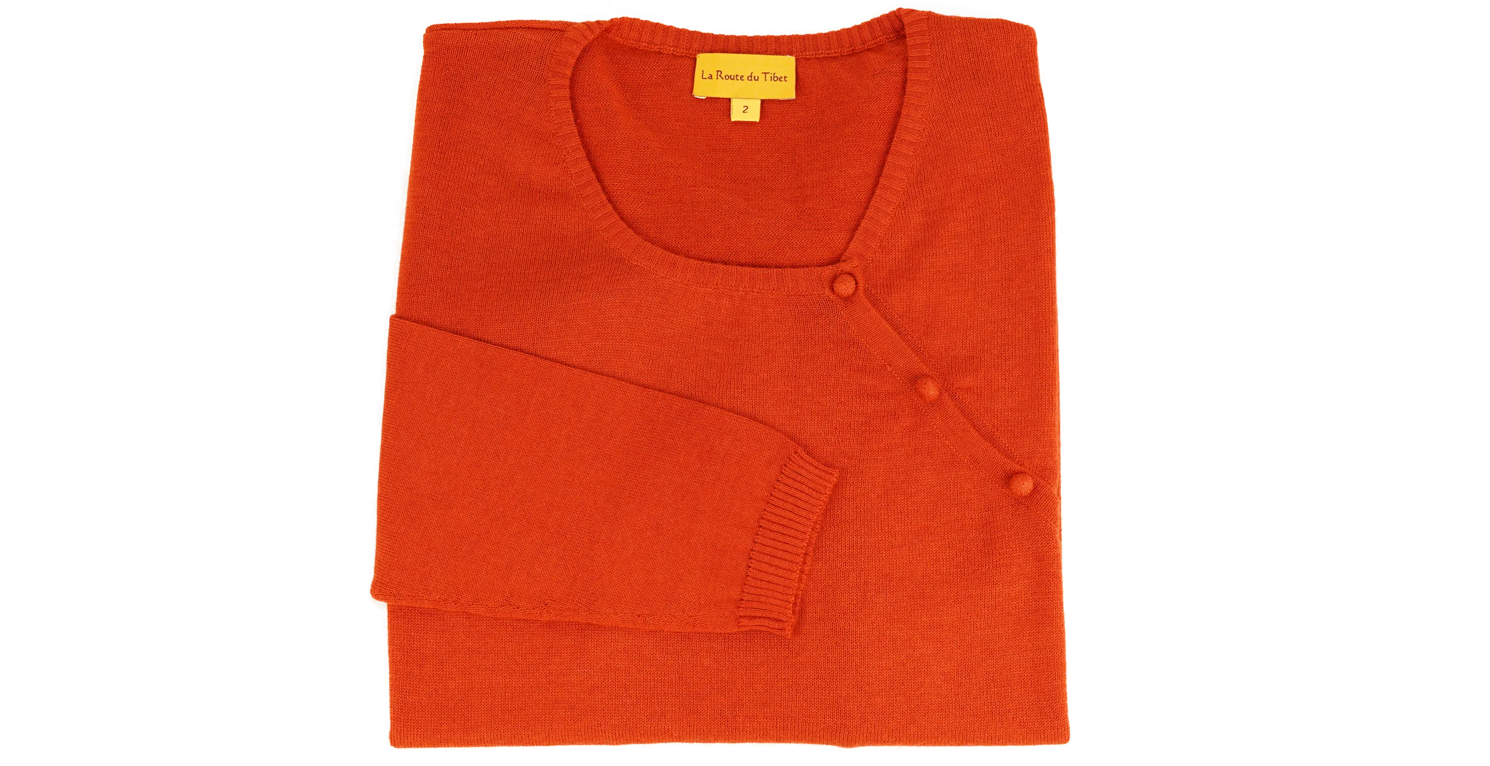Pull en pashmina et soie - Orange