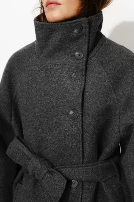 Manteau long à col montant — photo 5