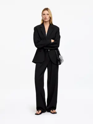Pantalon tailleur en mélange de laine - Noir — photo 1