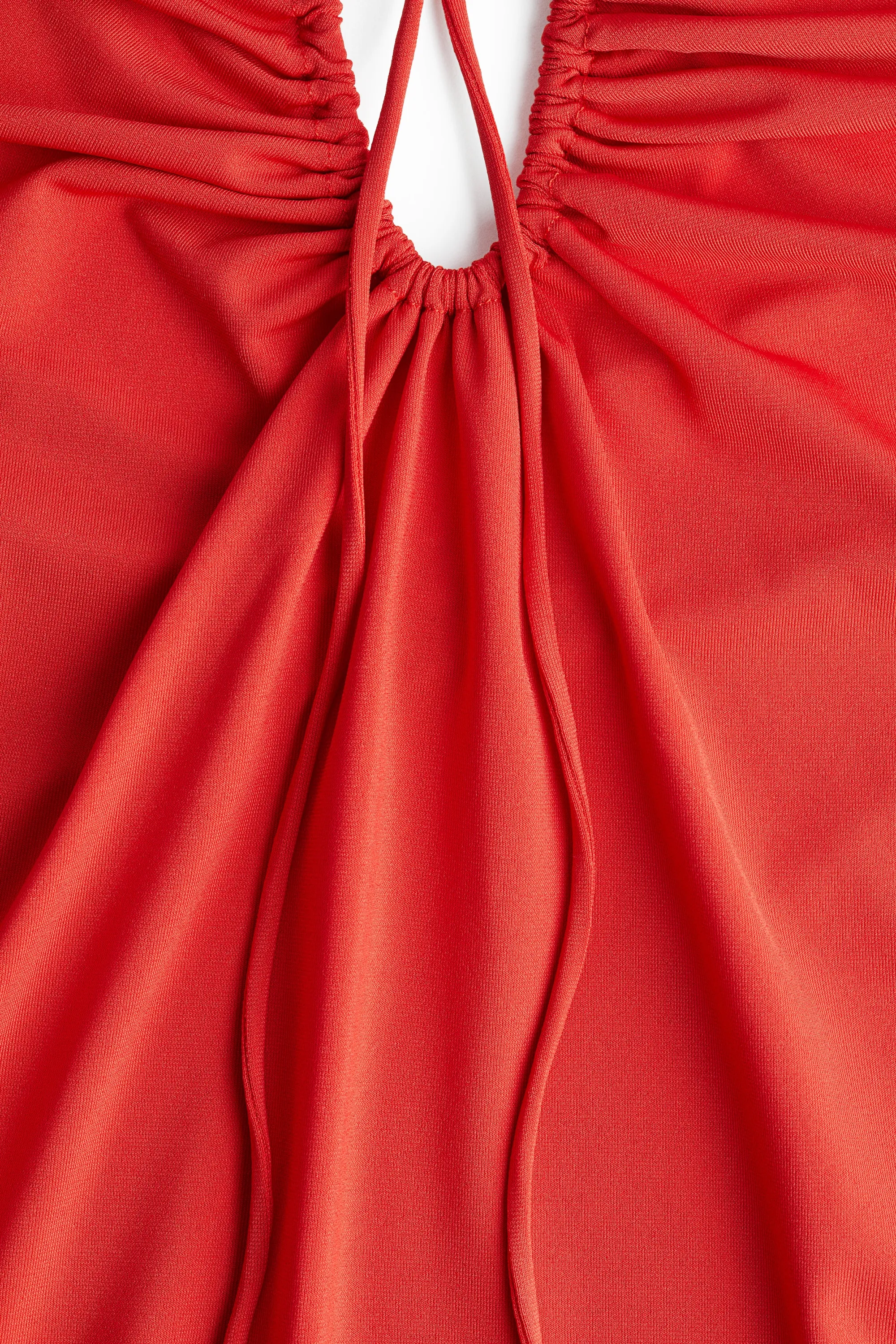 Robe dos nu à effet drapé - Rouge