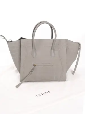 Sac LUGGAGE PHANTOM Medium en cuir effet croco gris clair Prix boutique 2600€ — photo 5
