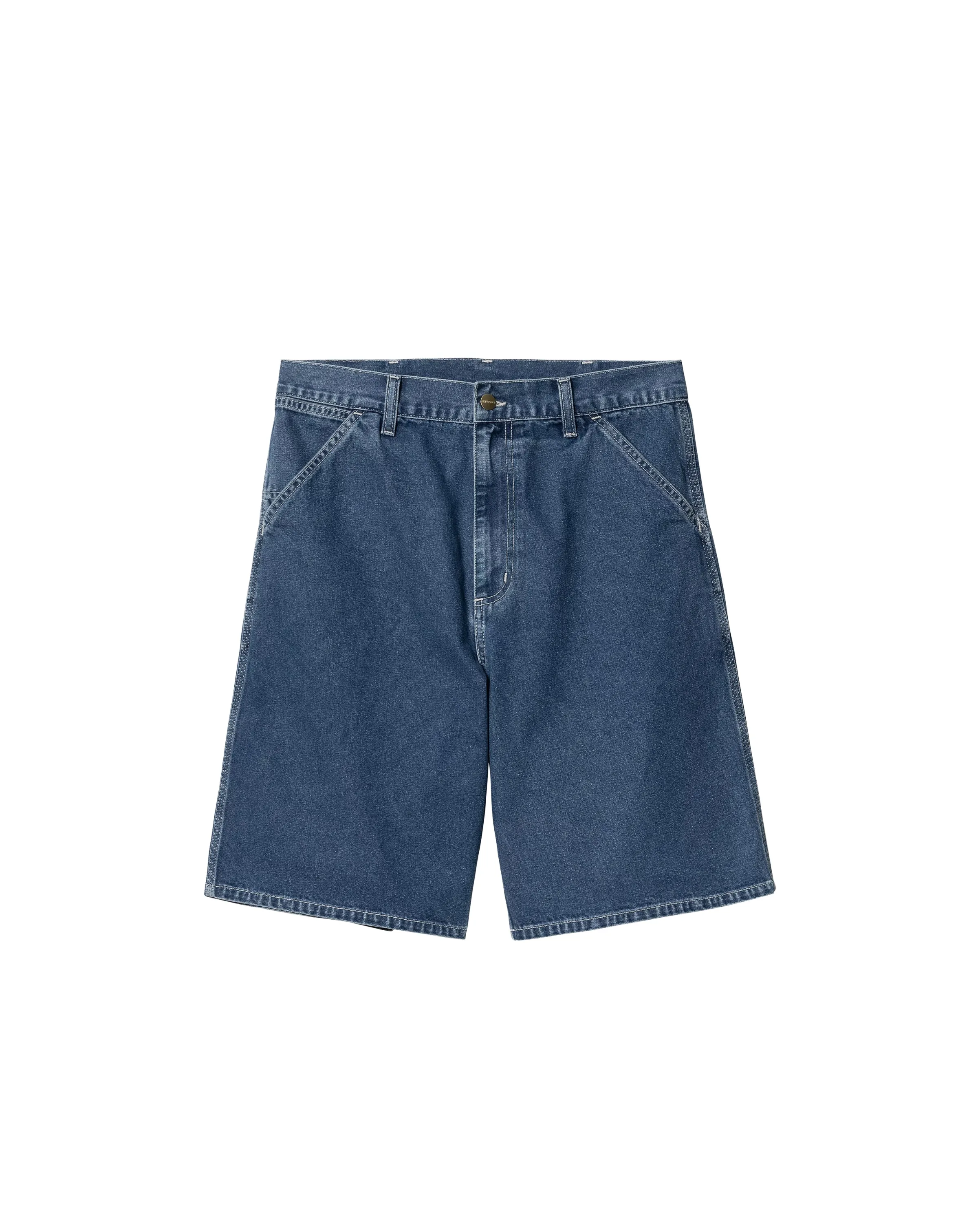 Simple Short Blue Stone Washed