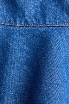 Minijupe volantée en denim - Bleu denim — photo 4