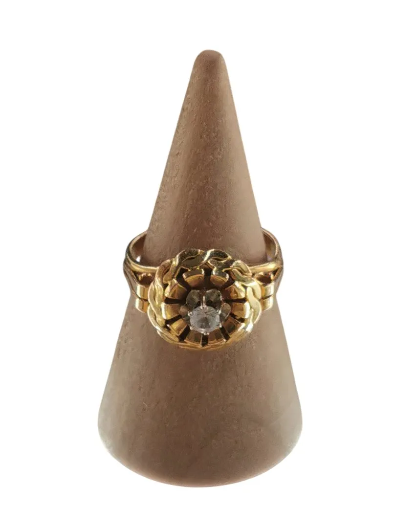 Bague jaune ancienne type marguerite