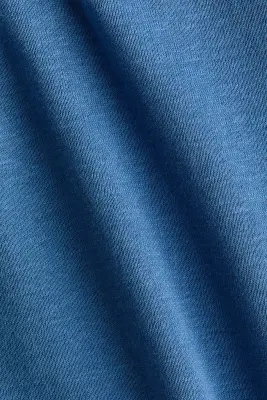 Top en coton pima avec encolure dégagée - Bleu — photo 4