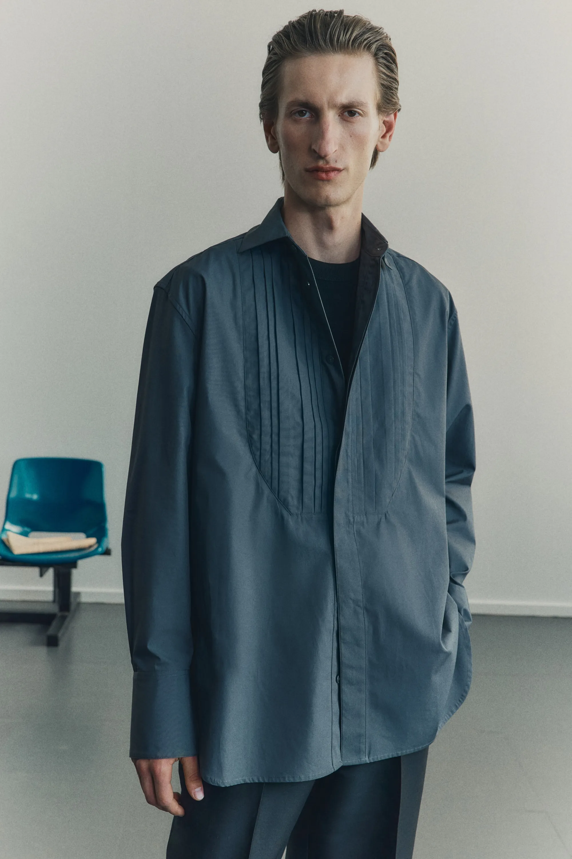 Chemise de smoking Loose Fit - Gris foncé
