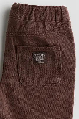 Pantalon en twill de coton - Marron — photo 4