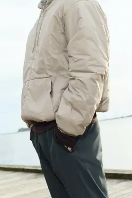 Veste matelassée coupe-vent et déperlante - Beige clair — photo 3