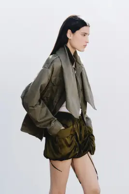 Veste cargo en coton - Vert kaki — photo 2