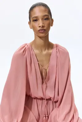 Combi-pantalon oversize à jambes ballon - Rose ancien foncé — photo 1
