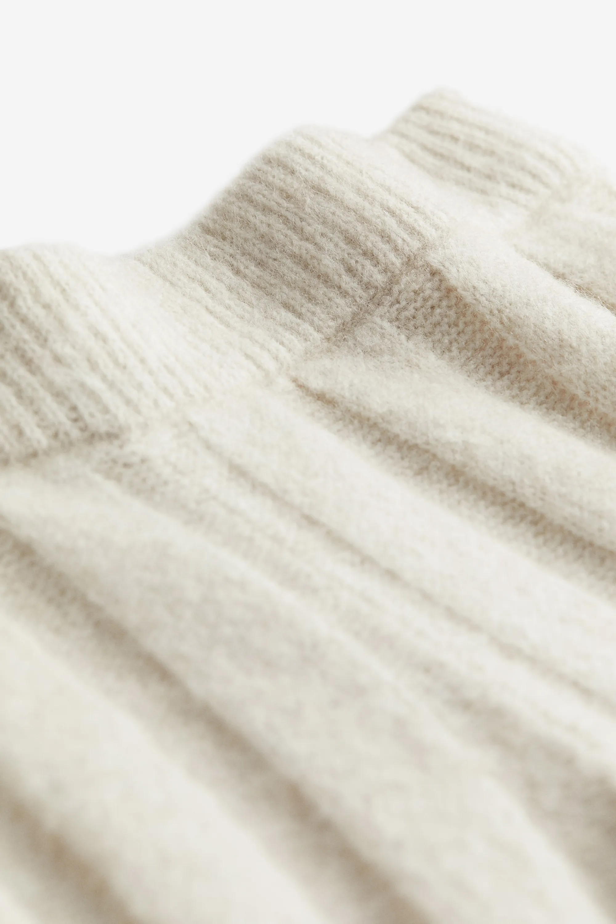 Pantalon en maille côtelée - Beige clair