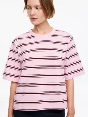 T-shirt signature carré - Rose/Rayures — photo 4