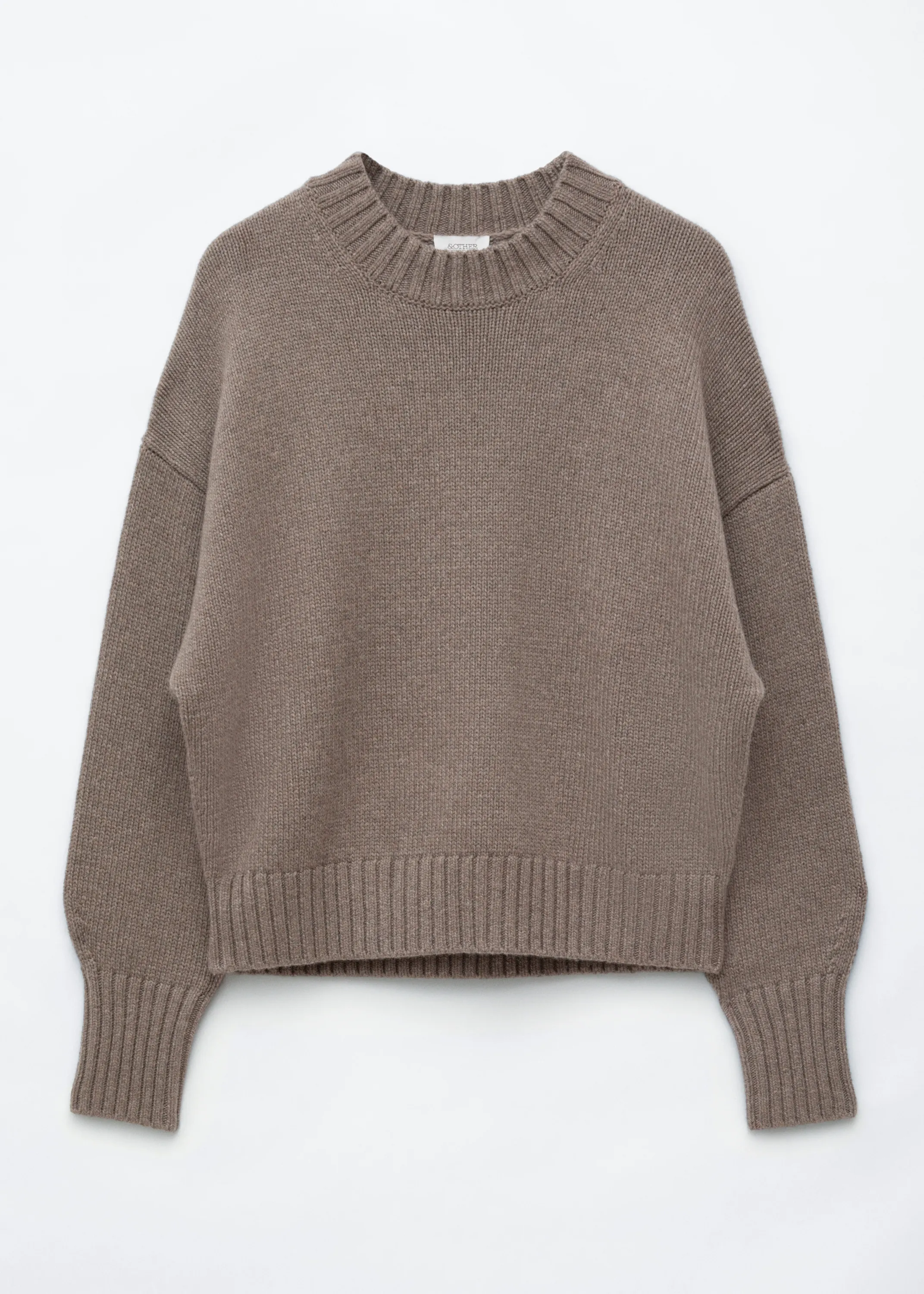 Pull oversize en laine et cachemire - Taupe foncé