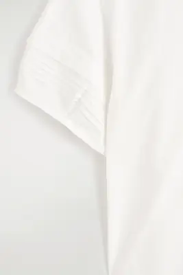 BLOUSE À PLIS NERVURÉS EN COTON - ÉCRU — photo 5