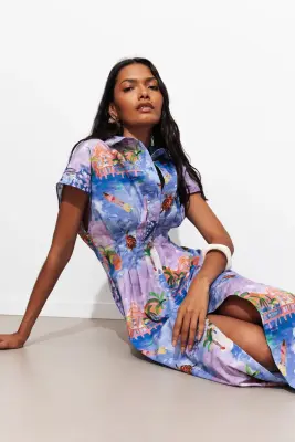 Robe-chemise motif paysage — photo 3
