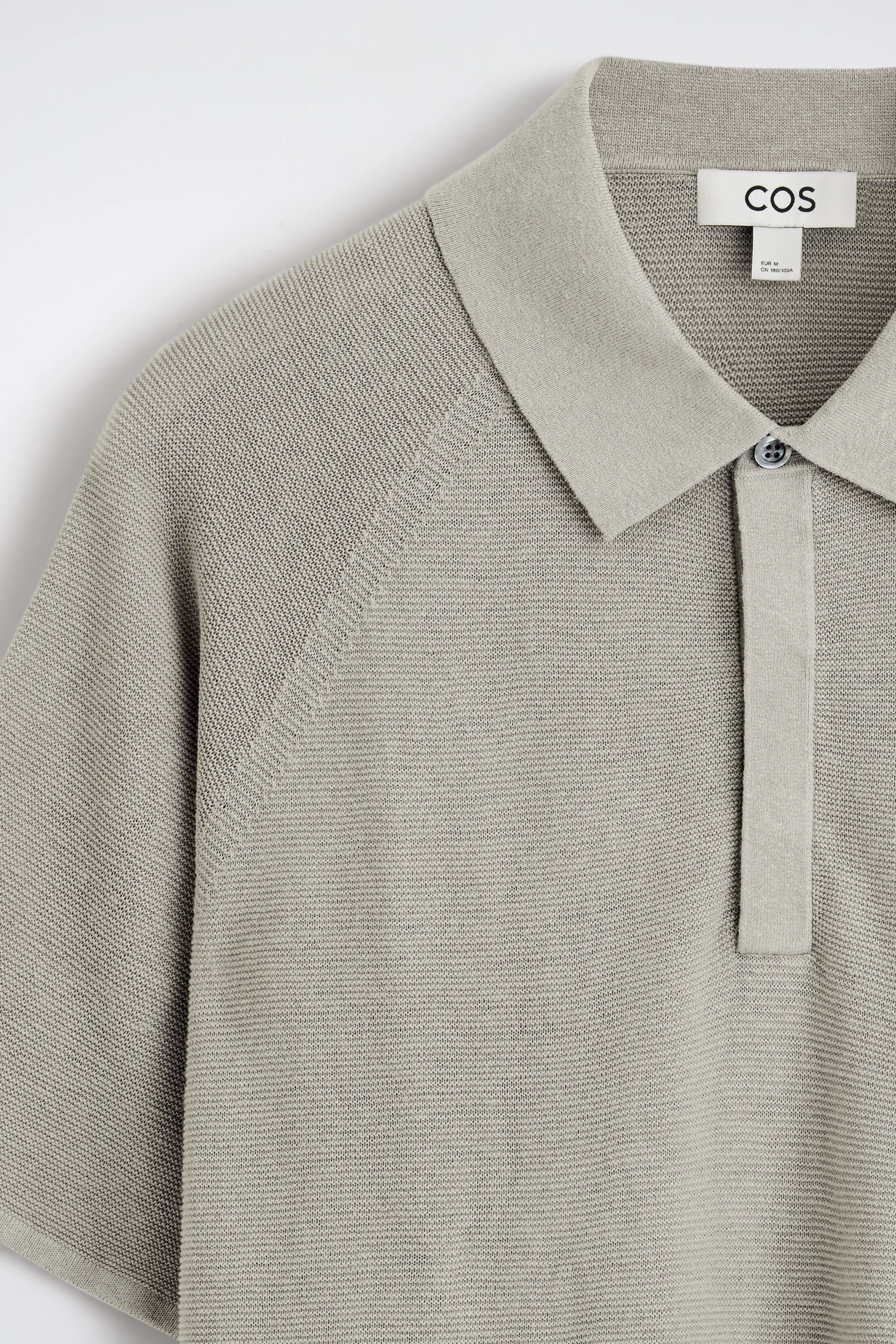 POLO EN MAILLE DE LIN ET SOIE - GRIS CLAIR